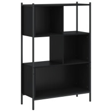 (black) vidaXL Bookcase Bookshelf Storage Cabinet Shelving Unit Rack Engineered Wood