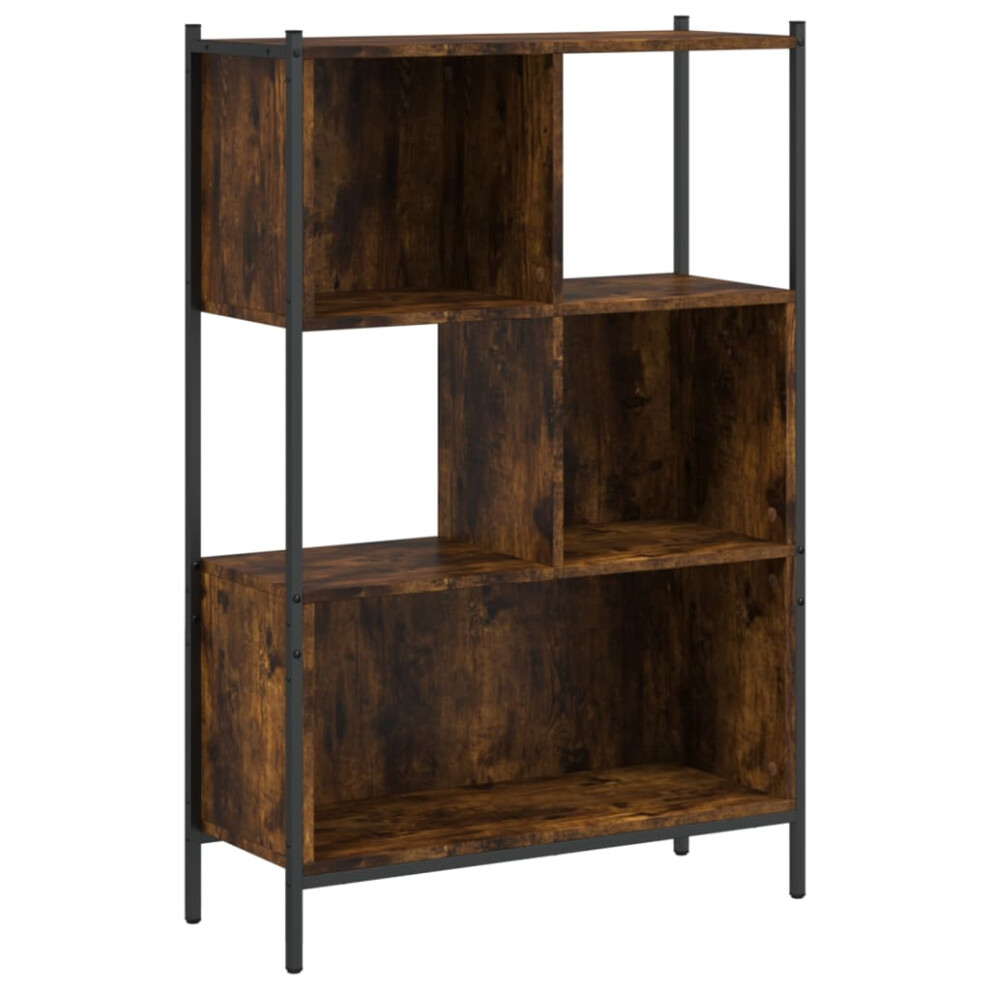 (smoked oak) vidaXL Bookcase Bookshelf Storage Cabinet Shelving Unit Rack Engineered Wood