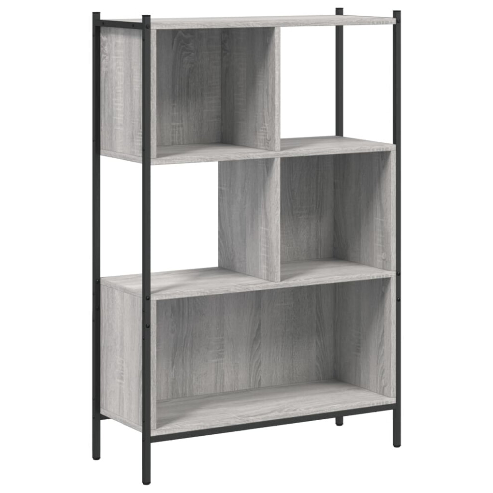 (grey sonoma) vidaXL Bookcase Bookshelf Storage Cabinet Shelving Unit Rack Engineered Wood