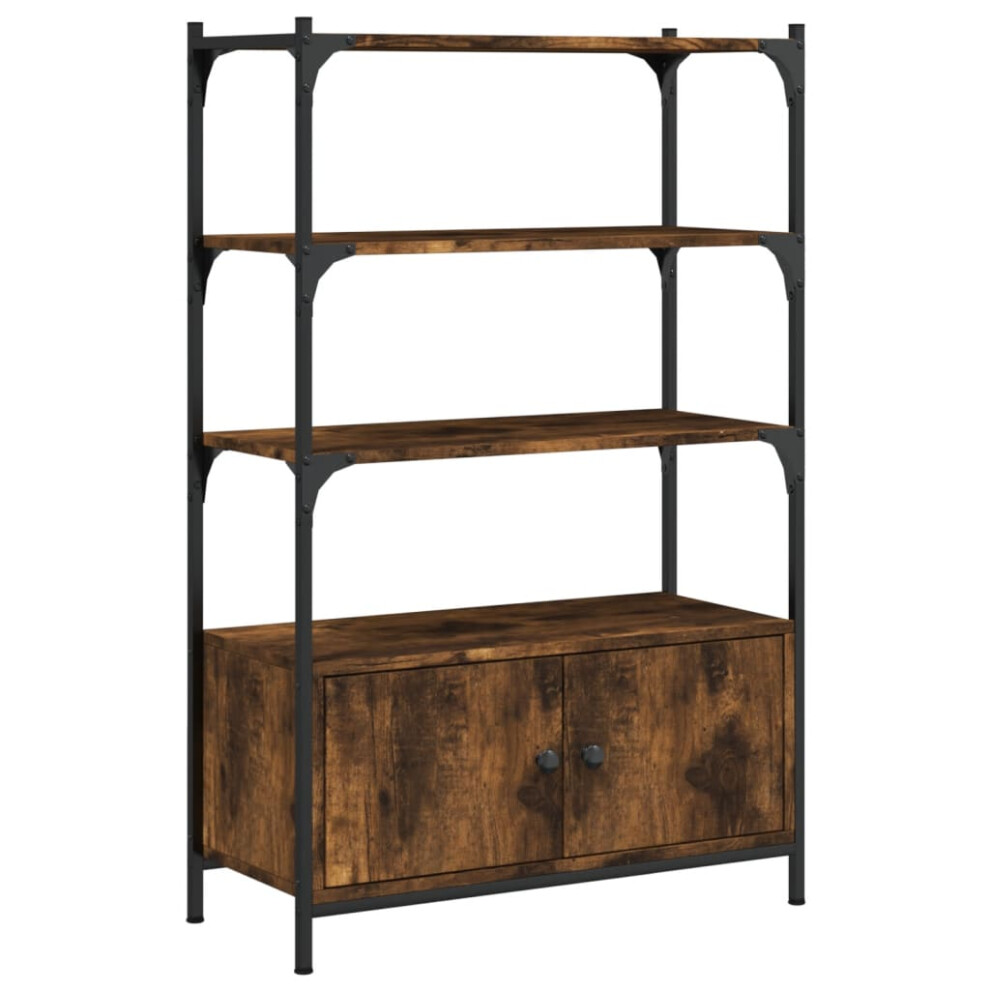 Vidaxl (Smoked Oak) Bookcase Bookshelf Storage Book Shelf Side Cabinet Engineered Wood