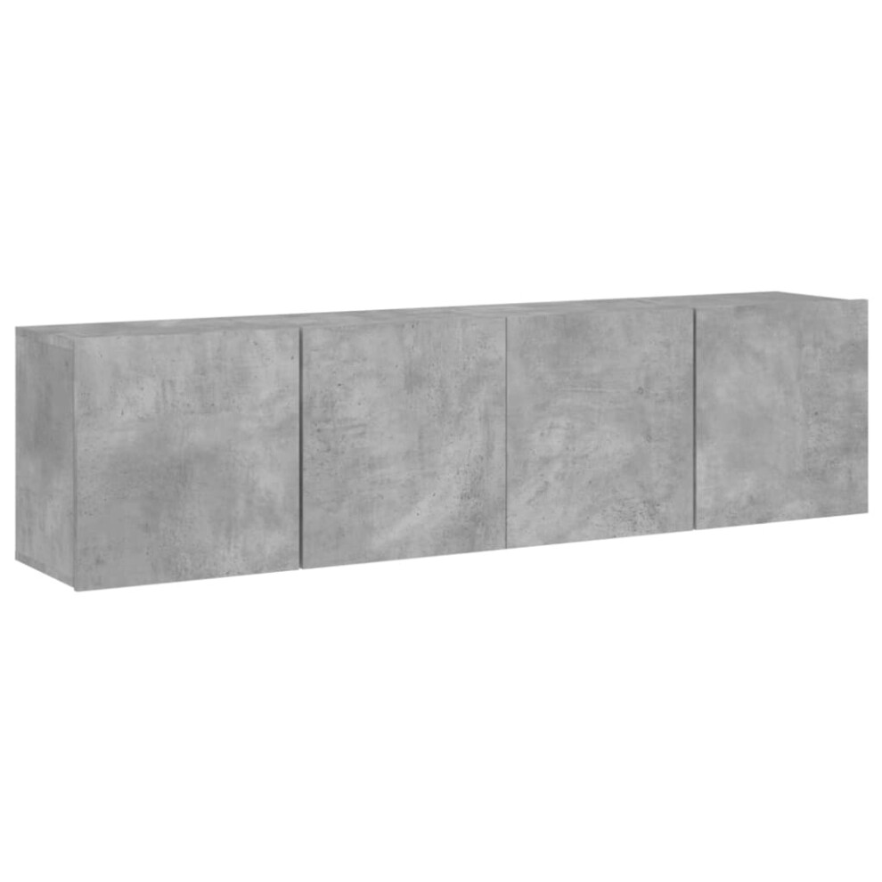 Vidaxl (Concrete Grey, 80 X 30 X 41 Cm/ 2 Pcs) Tv Cabinets Wall-Mounted Floating Tv Unit Floating Shelves Tv Stand