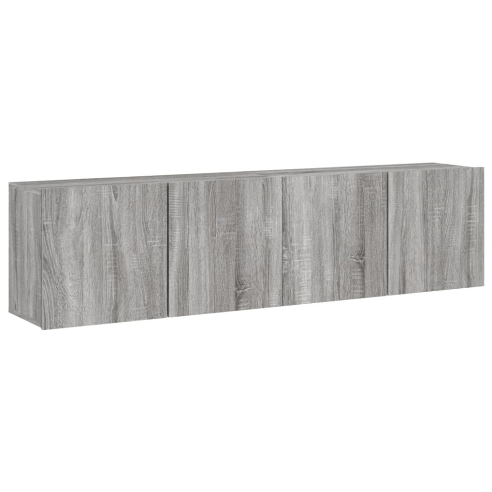 Vidaxl (Grey Sonoma, 80 X 30 X 41 Cm/ 2 Pcs) Tv Cabinets Wall-Mounted Floating Tv Unit Floating Shelves Tv Stand