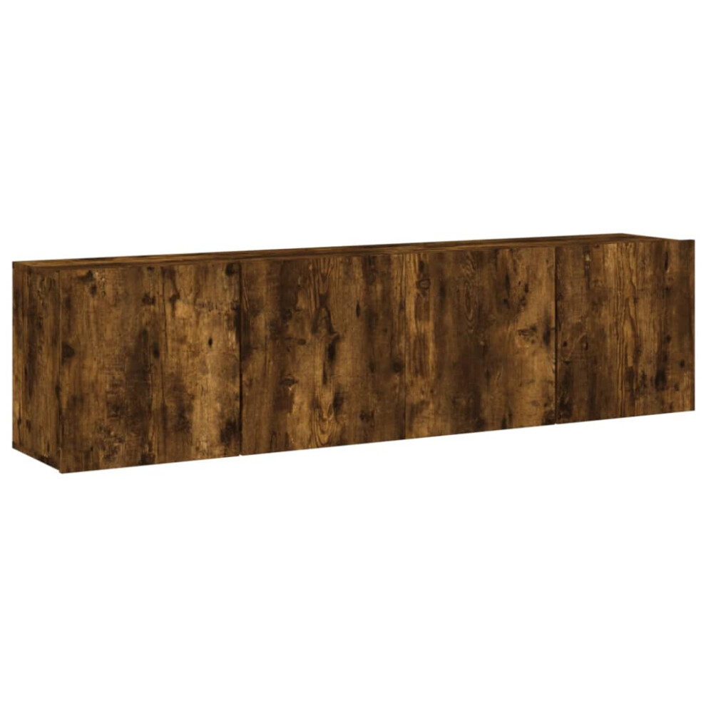 Vidaxl (Smoked Oak, 80 X 30 X 41 Cm/ 2 Pcs) Tv Cabinets Wall-Mounted Floating Tv Unit Floating Shelves Tv Stand