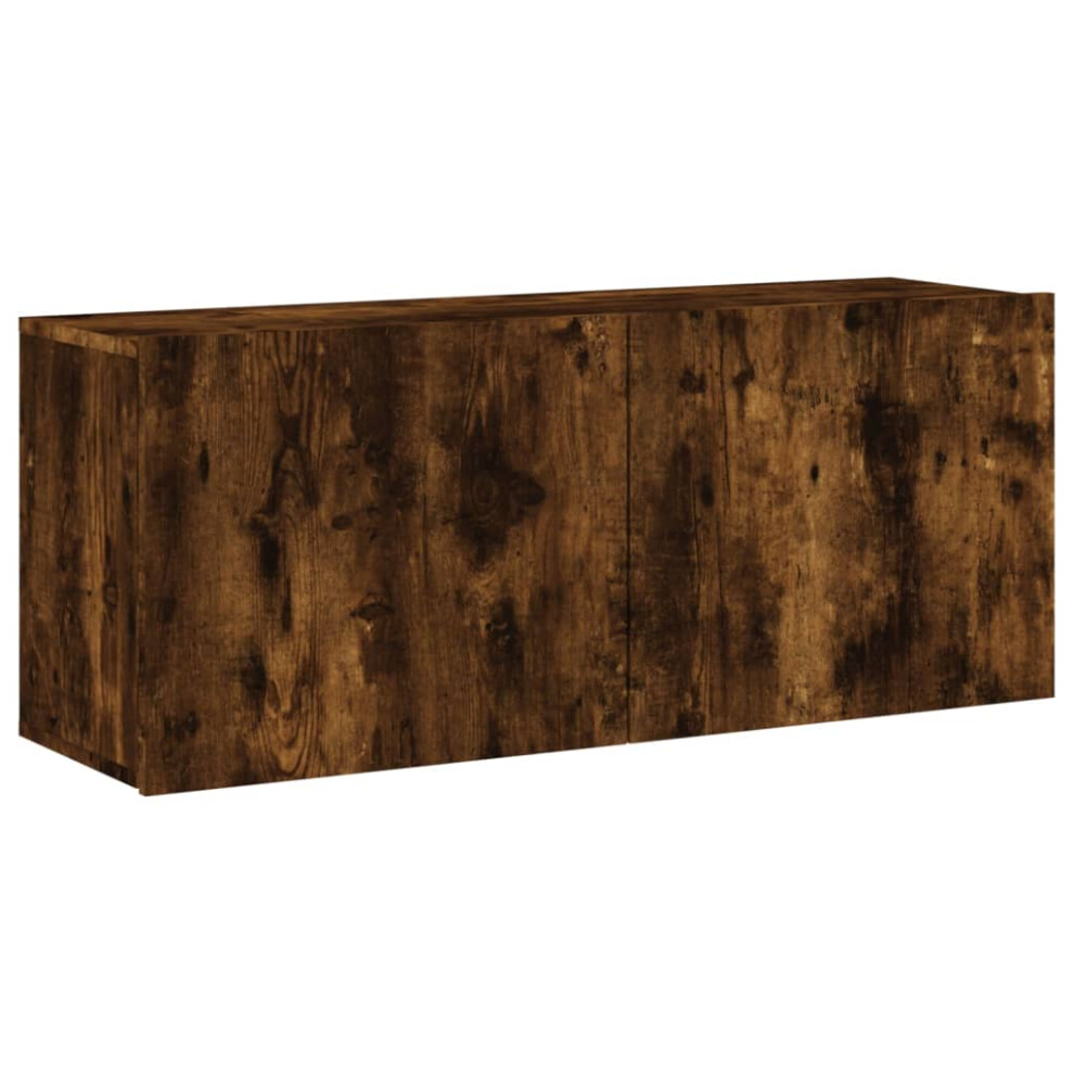 VIDAXL Smoked Oak Wall Mounted TV Cabinet 100cm Brown - Image 2
