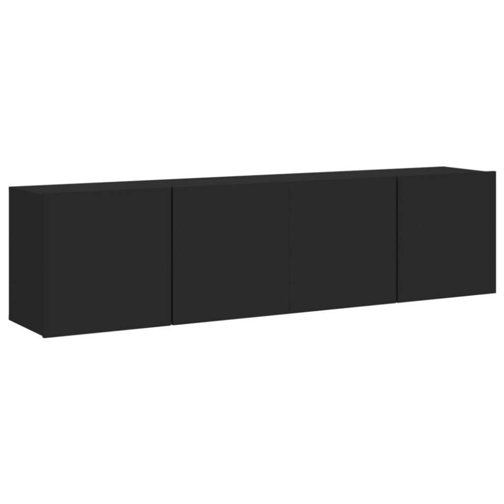 (black, 80 x 30 x 41 cm/ 2 pcs) vidaXL TV Cabinets Wall-mounted Floating TV Unit Floating Shelves TV Stand