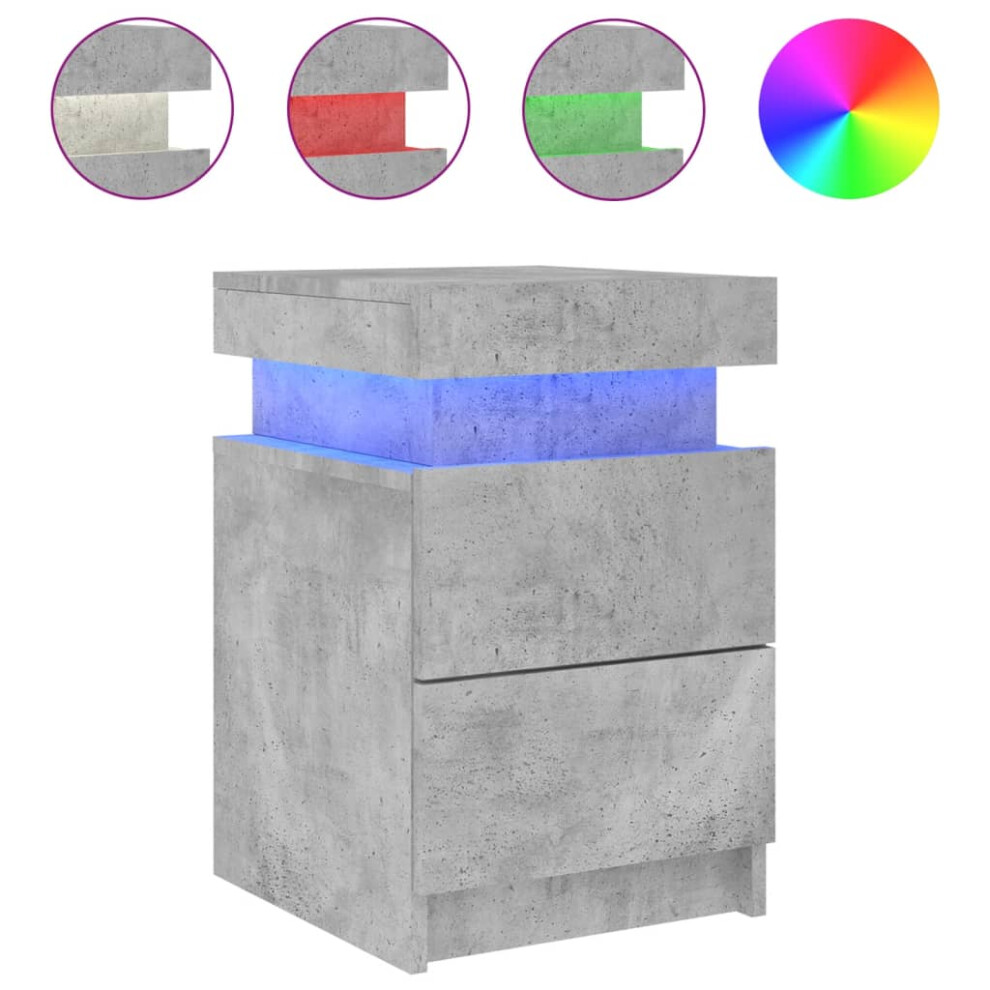 B&Q -  Bedside Cabinet With Led Lights Concrete Grey 35X39X55 Cm - Image 3