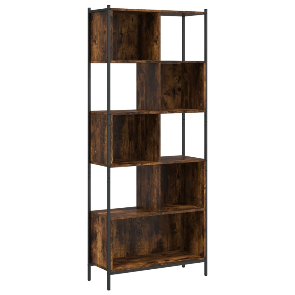 Vidaxl (Smoked Oak) Bookcase Bookshelf Storage Cabinet Shelving Unit Rack Engineered Wood