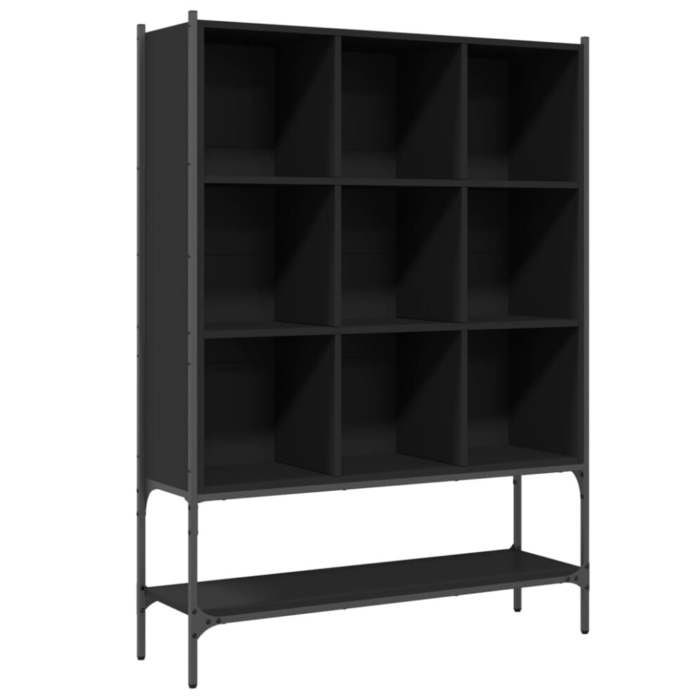 (black) vidaXL Bookcase Bookshelf Storage Rack Highboard Book Rack Engineered Wood