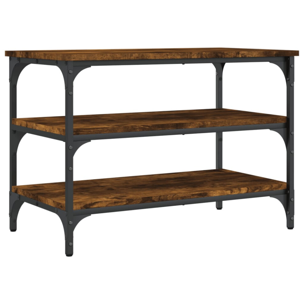 Vidaxl (Smoked Oak, 70 X 38.5 X 49 Cm) Shoe Bench Hallway Shoe Cabinet Storage Bench Seat Engineered Wood