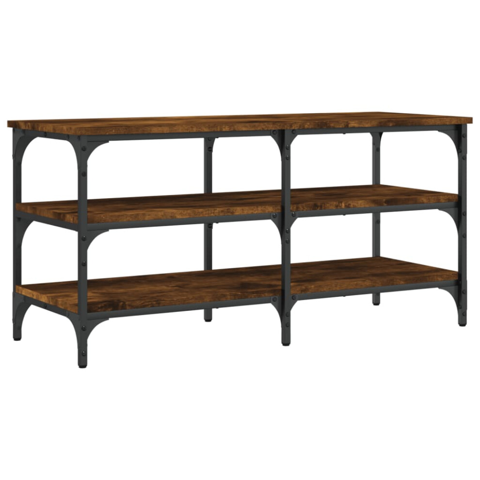 Vidaxl (Smoked Oak, 100 X 38.5 X 49 Cm) Shoe Bench Hallway Shoe Cabinet Storage Bench Seat Engineered Wood