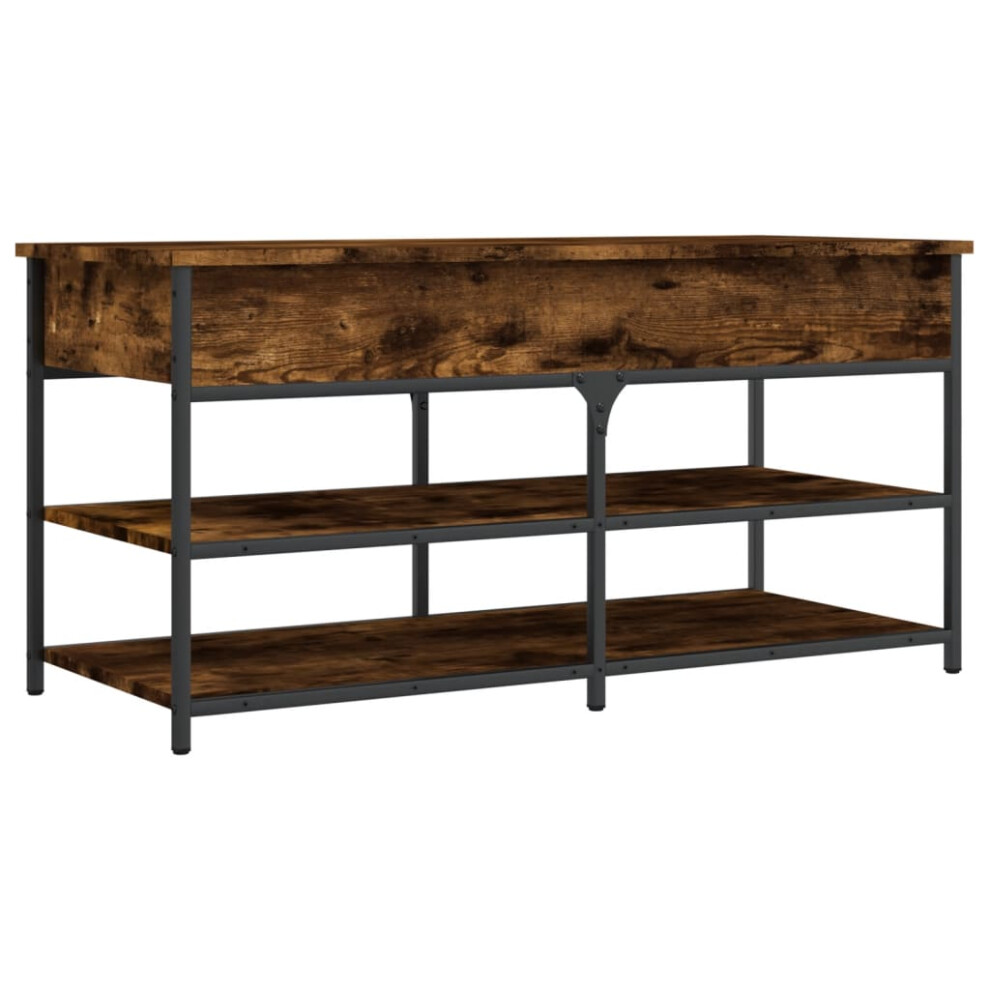 Vidaxl (Smoked Oak, 100 X 42.5 X 50 Cm) Shoe Bench Hallway Shoe Cabinet Storage Bench Seat Engineered Wood