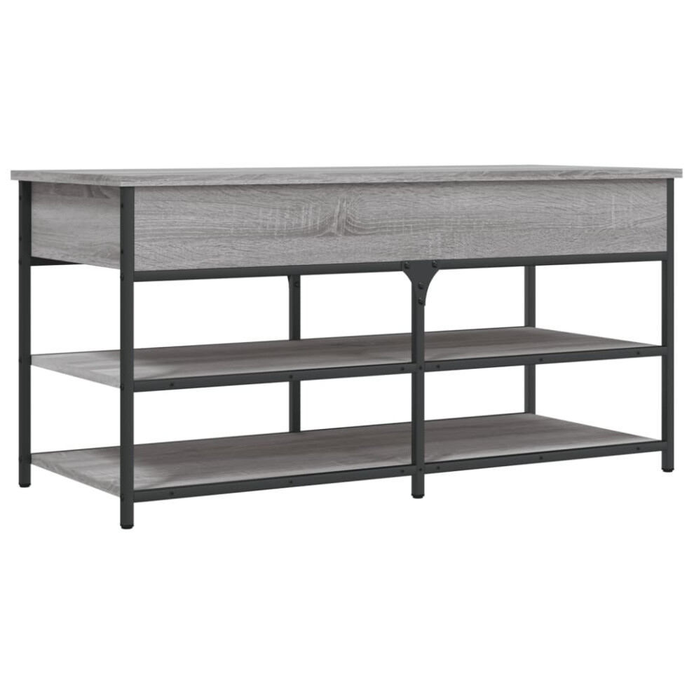 (grey sonoma, 100 x 42.5 x 50 cm) vidaXL Shoe Bench Hallway Shoe Cabinet Storage Bench Seat Engineered Wood