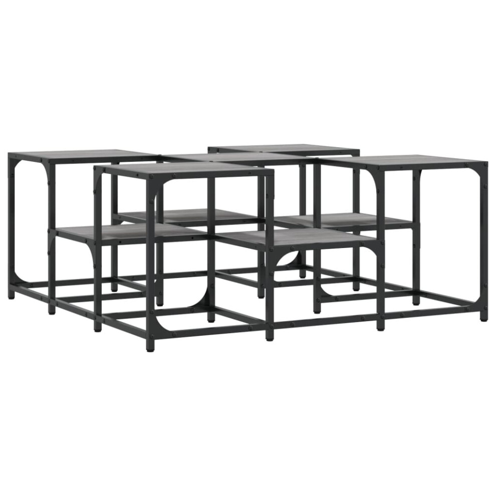 VIDAXL - Coffee Table - Engineered Wood - Grey - 91x91x40 cm - Image 2