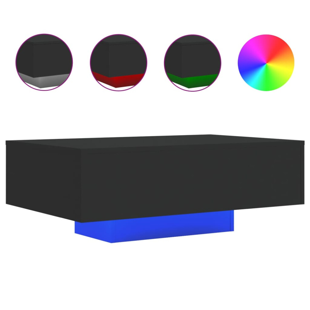 (black, 85 x 55 x 31 cm) vidaXL Coffee Table with LED Lights Hallway Tea Side End Table Sofa Table