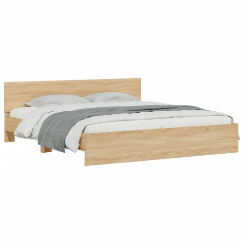VidaXL vidaXL Bettgestell mit Kopfteil Sonoma-Eiche 180x200 cm 2