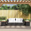 VidaXL vidaXL Garden Side Tables Outdoor Table 2 pcs Black Poly Rattan Solid Wood 3