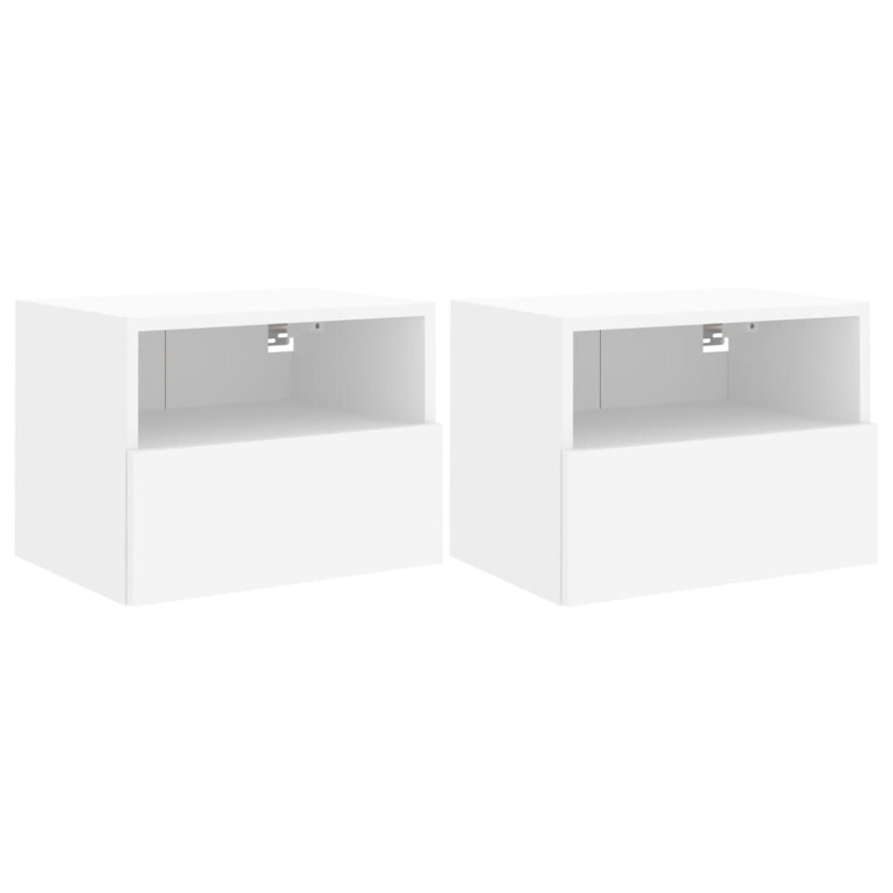 vidaXL TV Wall Cabinets Wall Mounted TV Units 2 pcs White Engineered Wood