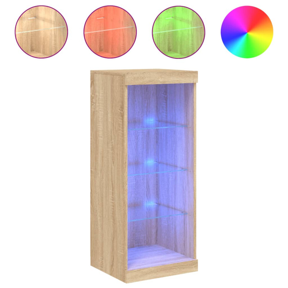 Vidaxl Sideboard With Led Lights Cupboard Highboard Storage Cabinet Sonoma Oak