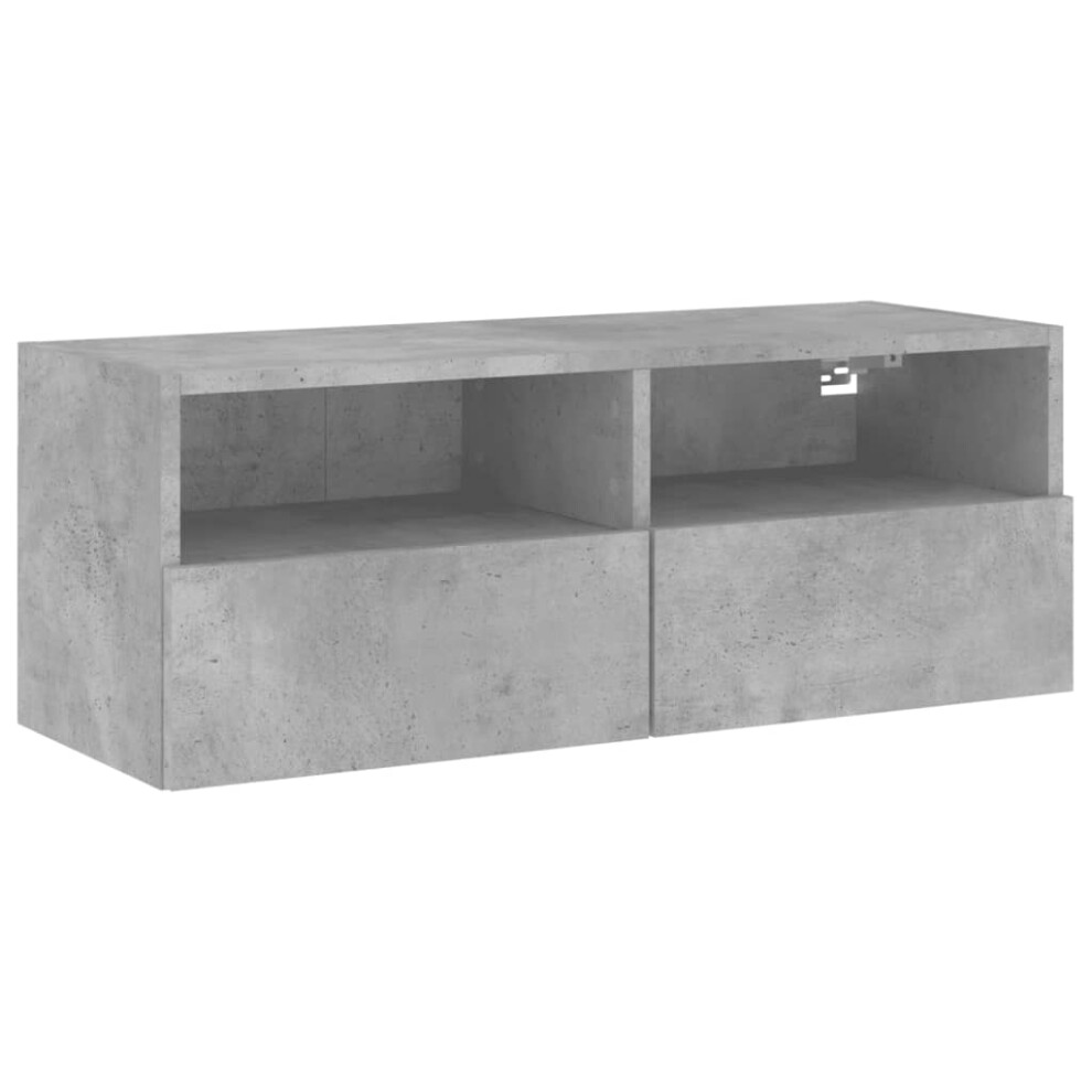 Vidaxl Tv Wall Cabinet Wall-Mounted Tv Cabinet Concrete Engineered Wood Grey