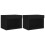 VidaXL vidaXL Bedside Cabinets with LED Lights Wall-mounted Nightstand 2 pcs Black 1