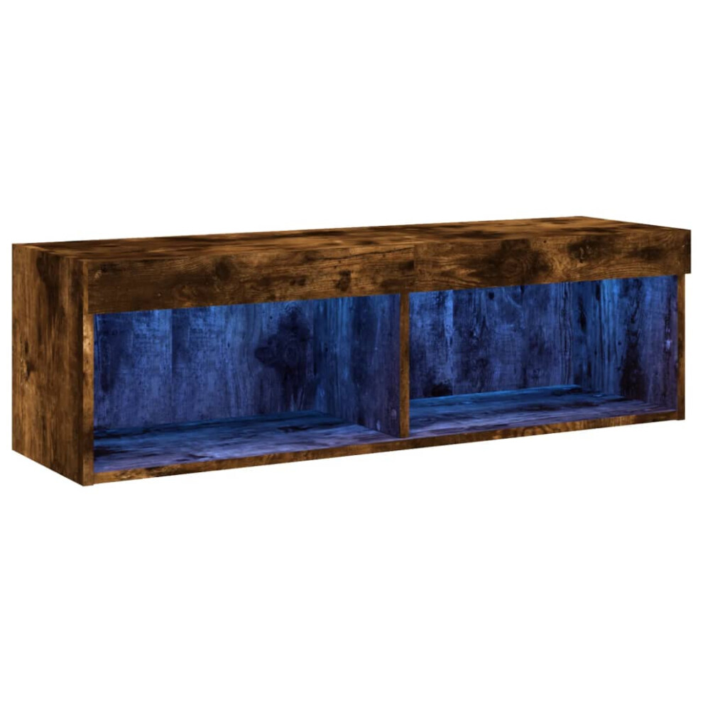 Vidaxl Tv Cabinet With Led Lights Tv Stand Media Cabinet Tv Unit Smoked Oak