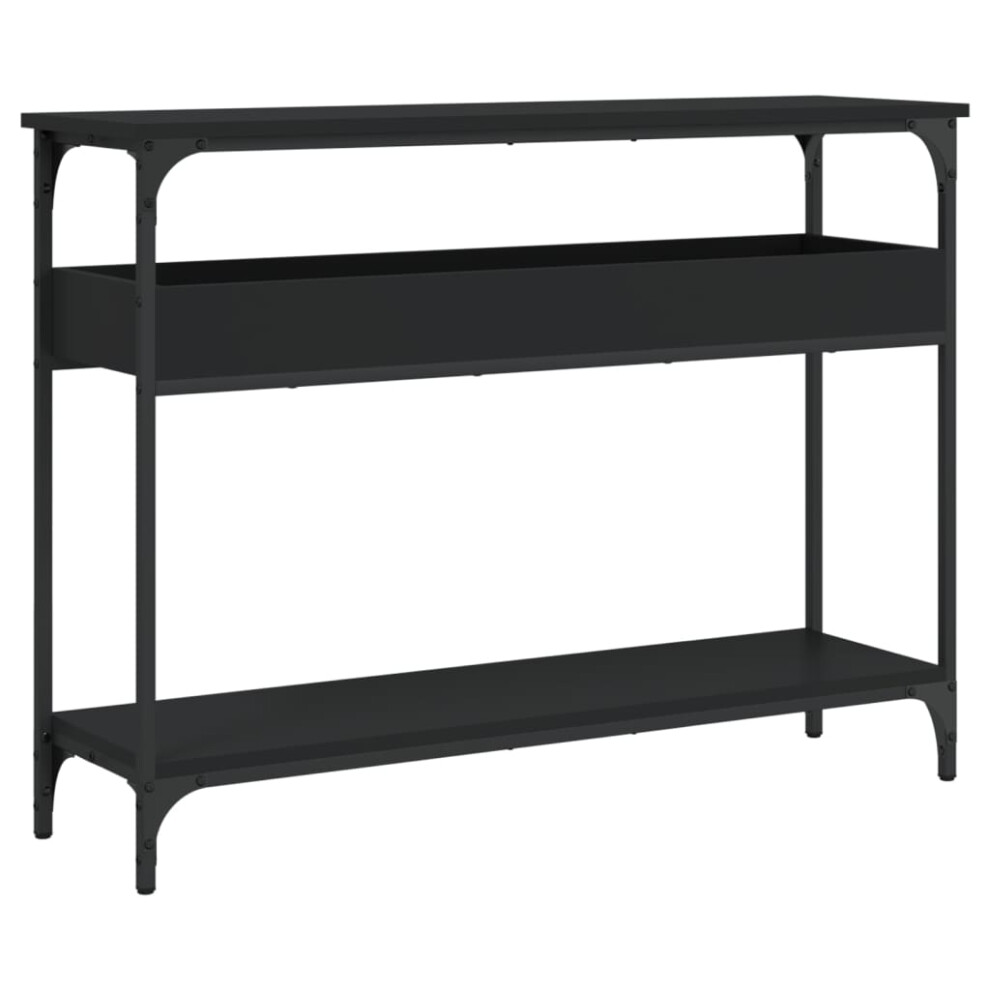 Vidaxl Console Table With Shelf End Table Side Table Black Engineered Wood