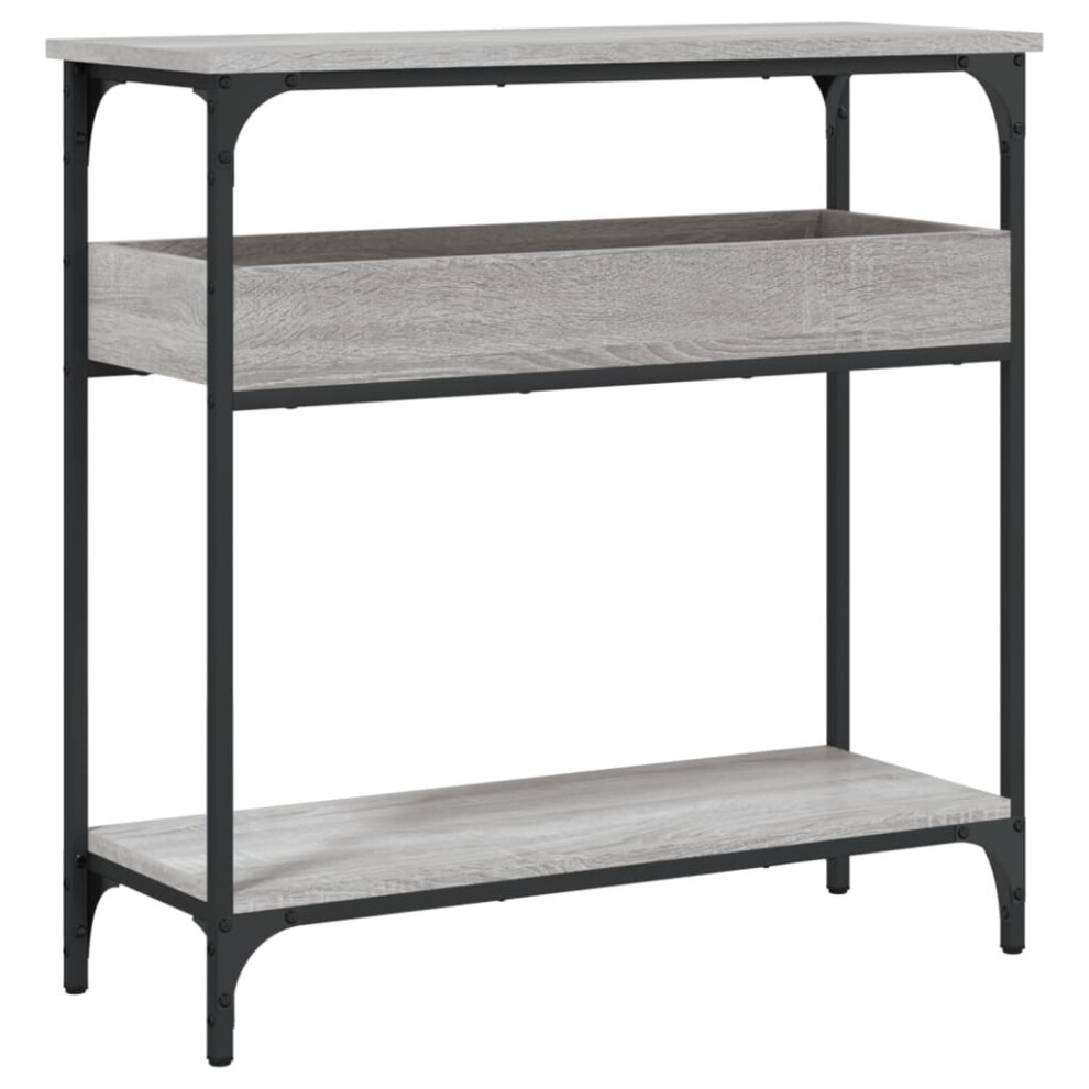 vidaXL Console Table with Shelf End Side Table Grey Sonoma Engineered Wood