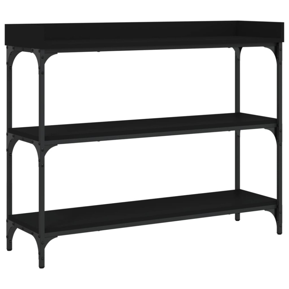 vidaXL Console Table With Shelves Hallway End Table Side Accent Table Black