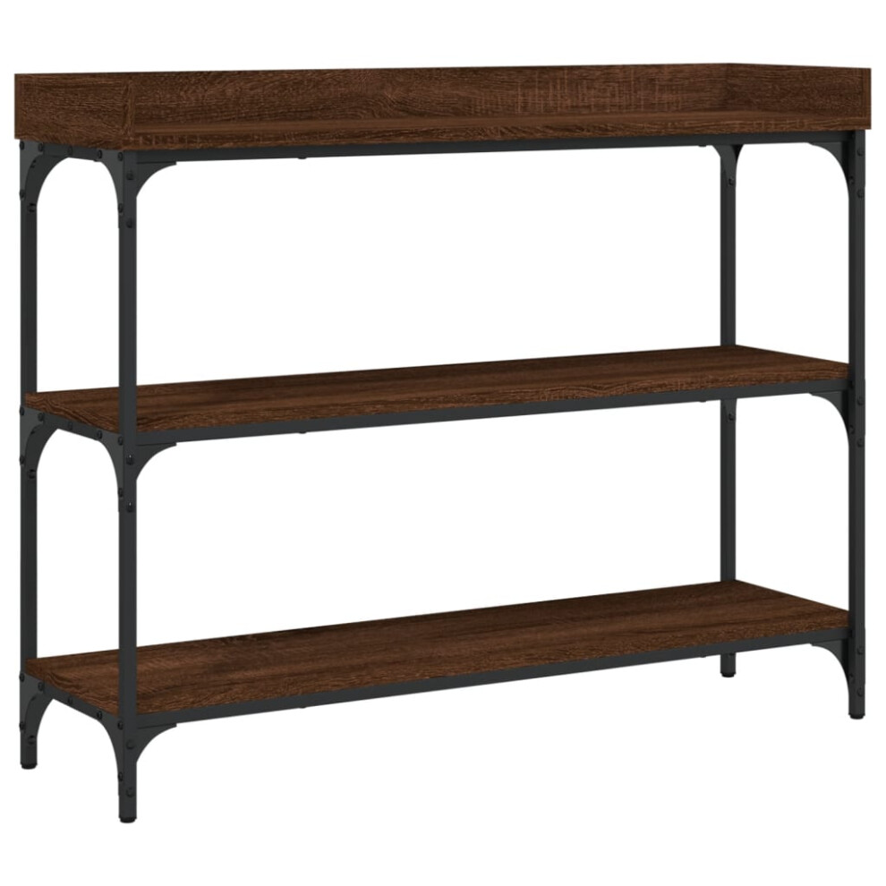 Vidaxl Console Table With Shelves Hallway End Table Accent Table Oak Brown