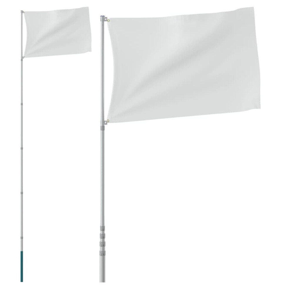 vidaXL Telescopic Flagpole Silver 5.55 m Aluminium Outdoor Camping Flag Pole