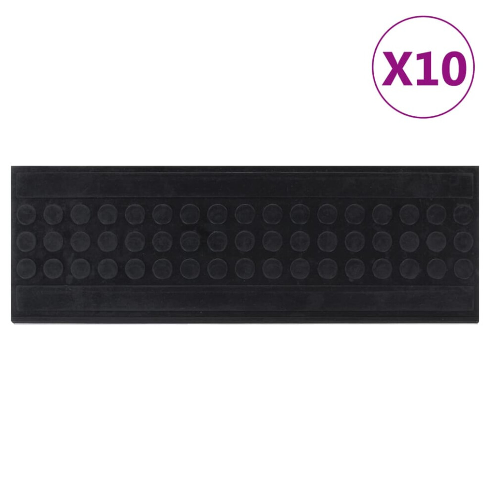 vidaXL Stair Treads Outdoor Step Mat Door Mat Anti Slip Tread Mat 10pcs Rubber