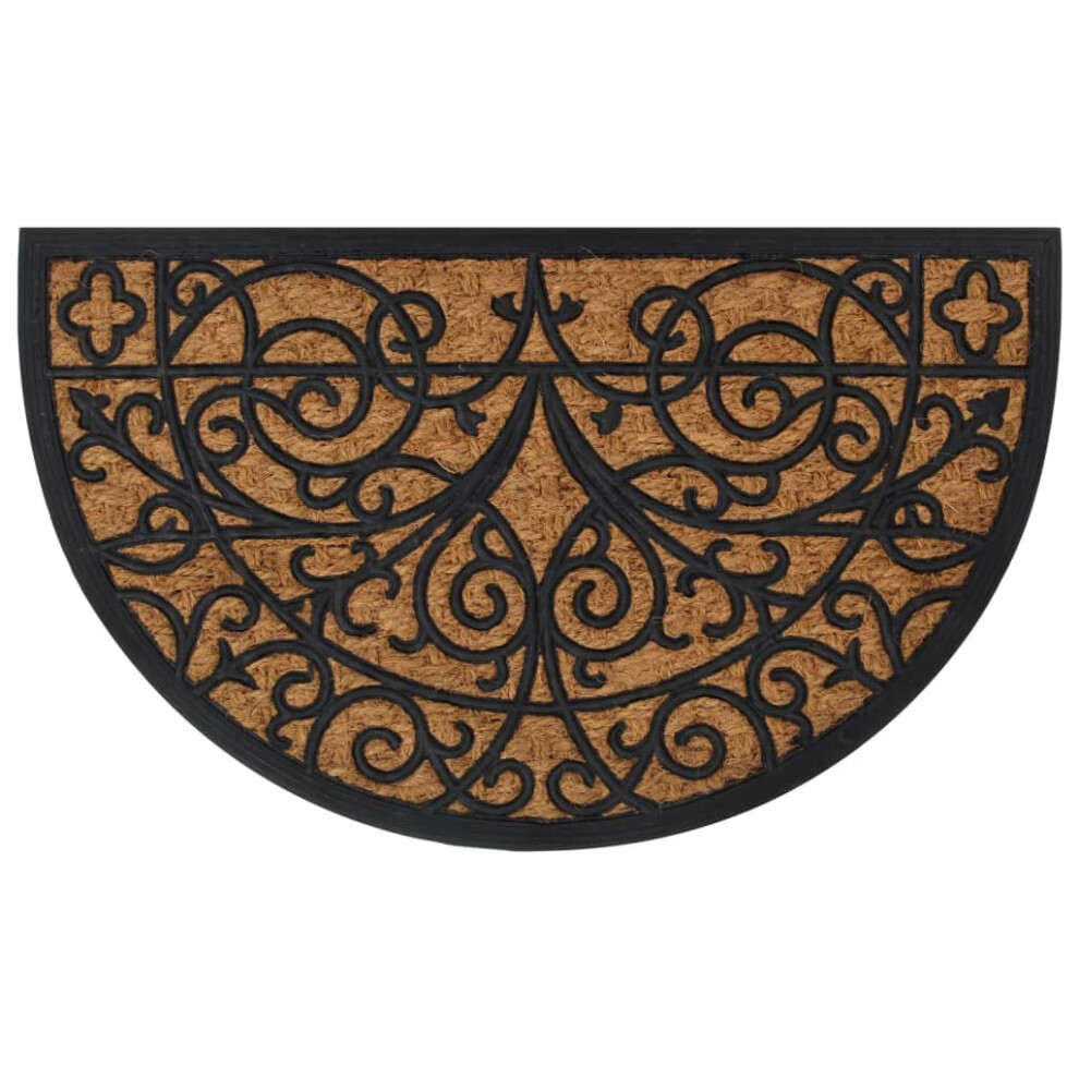 vidaXL Door Mat Floor Mat Entrance Mat Doormat Half Round Rubber and Coir