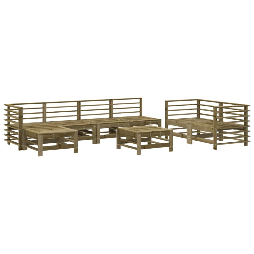 vidaXL Garden Lounge Set Outdoor Modular Sofa 8 Piece Impregnated Wood Pine