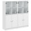 VidaXL vidaXL Bookcase with Doors Bookshelf Cabinet Highboard White Engineered Wood 2