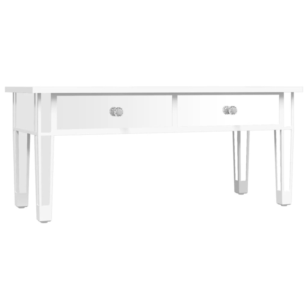 vidaXL Mirrored Coffee Table Engineered Wood and Glass Couch Centre End Table