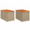 VidaXL vidaXL Garden Side Tables Dining Table 2 pcs Beige Poly Rattan Solid Wood 1