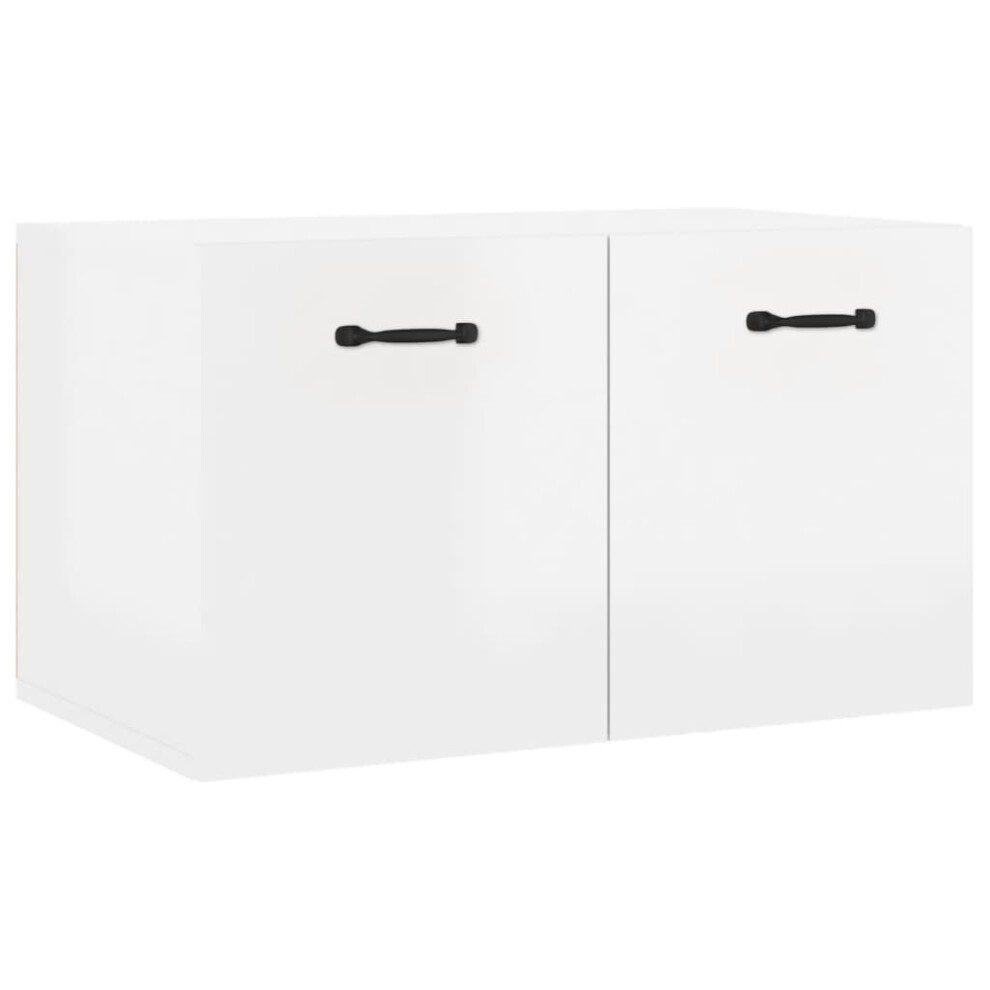 vidaXL Wall Cabinet High Gloss White 60x 36.5x35 cm Engineered Wood CD Cabinet