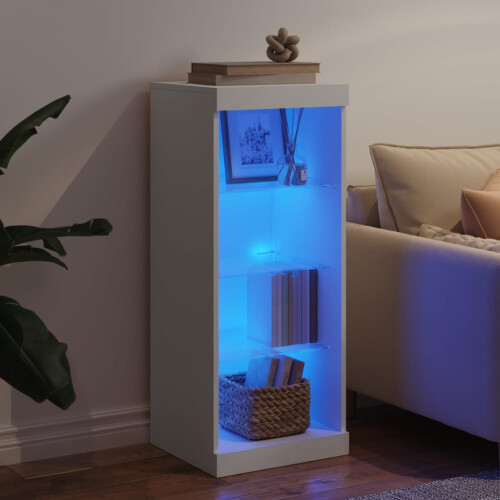 VidaXL vidaXL Sideboard with LED Lights Cupboard Highboard Storage Cabinet White 2