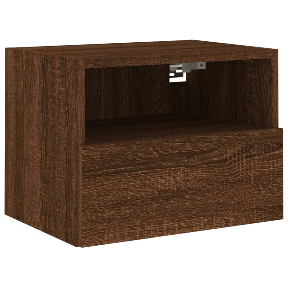 vidaXL TV Wall Cabinet Floating TV Unit TV Cabinet Brown Oak Engineered Wood