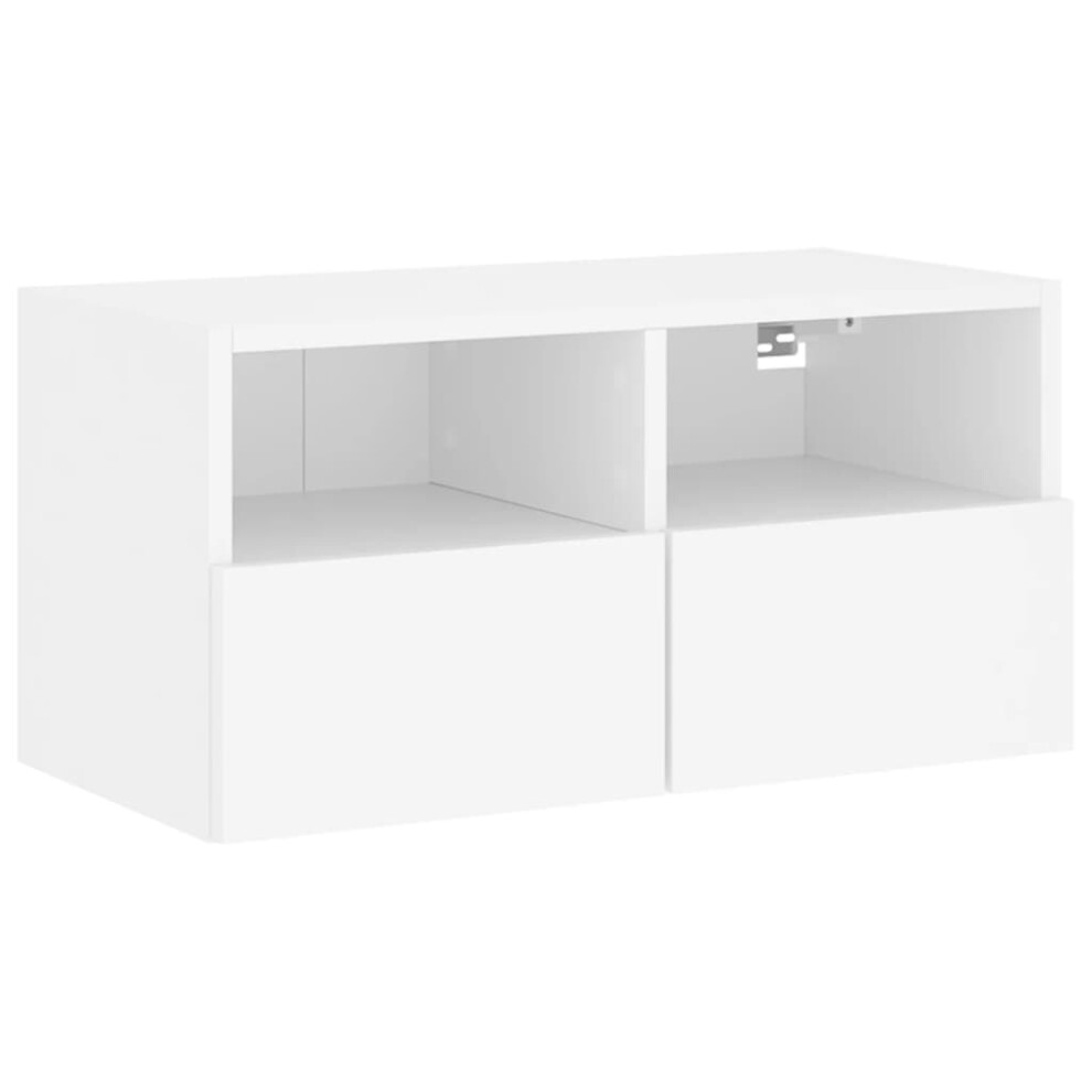 vidaXL TV Wall Cabinet Wall-mounted TV Cabinet TV Unit White Engineered Wood