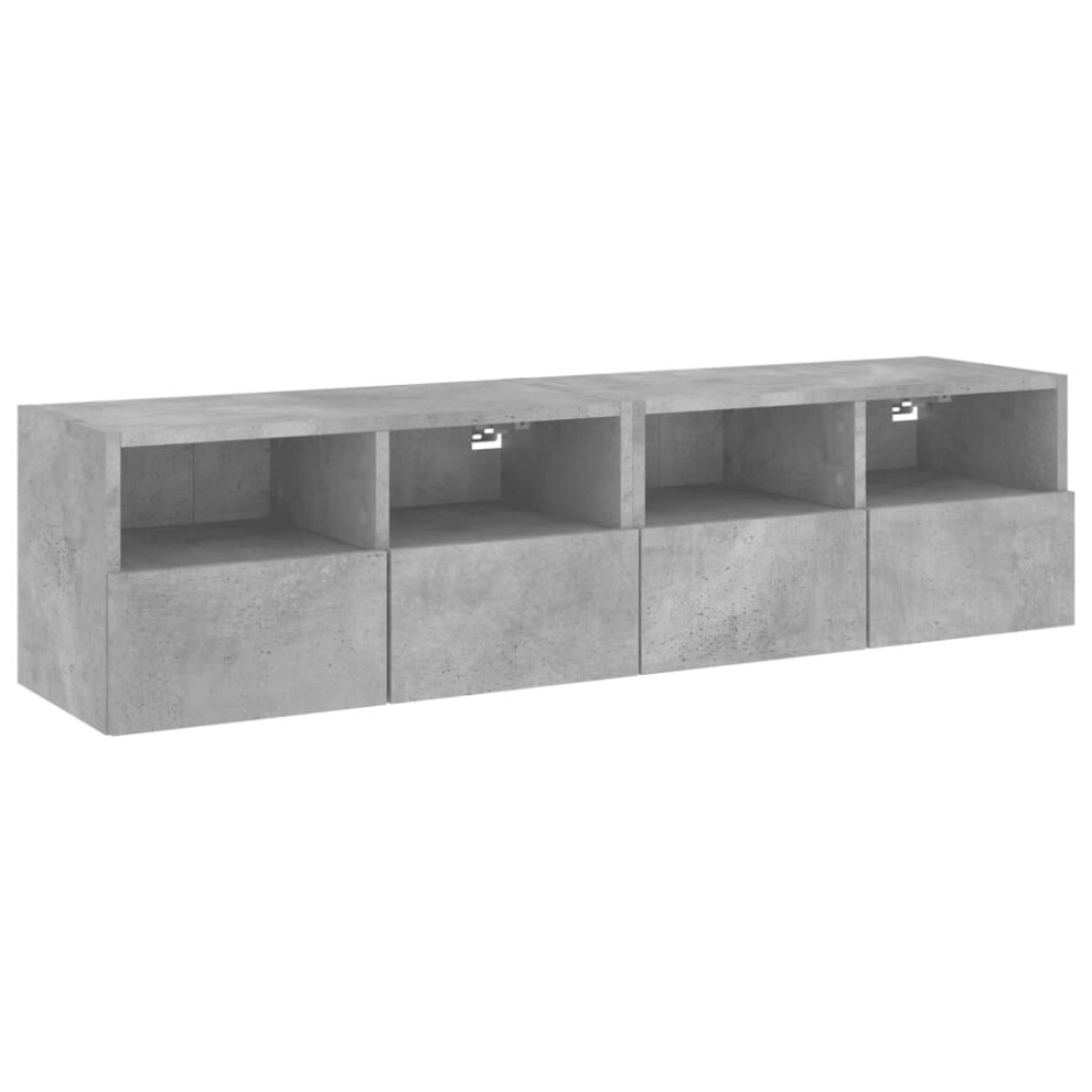 vidaXL TV Wall Cabinets Floating TV Unit 2 pcs Concrete Grey Engineered Wood