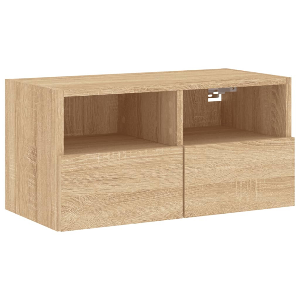 Vidaxl Tv Wall Cabinet Wall-Mounted Tv Cabinet Sonoma Oak Engineered Wood