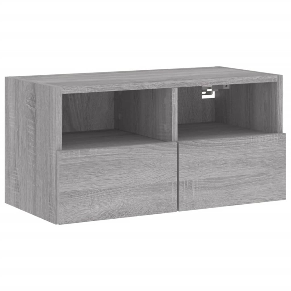 vidaXL TV Wall Cabinet Wall-mounted TV Cabinet Grey Sonoma Engineered Wood