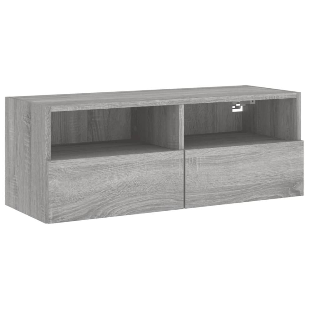 vidaXL TV Wall Cabinet Wall-mounted TV Cabinet Grey Sonoma Engineered Wood