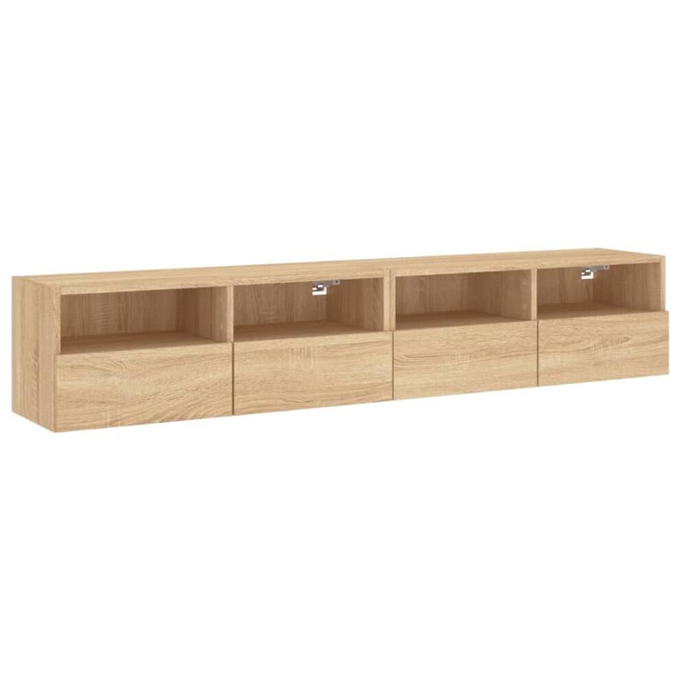 Vidaxl Tv Wall Cabinets Floating Tv Unit 2 Pcs Sonoma Oak Engineered Wood