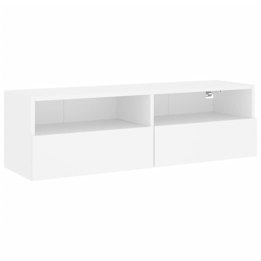 Vidaxl Tv Wall Cabinet Wall-Mounted Tv Cabinet Tv Unit White Engineered Wood