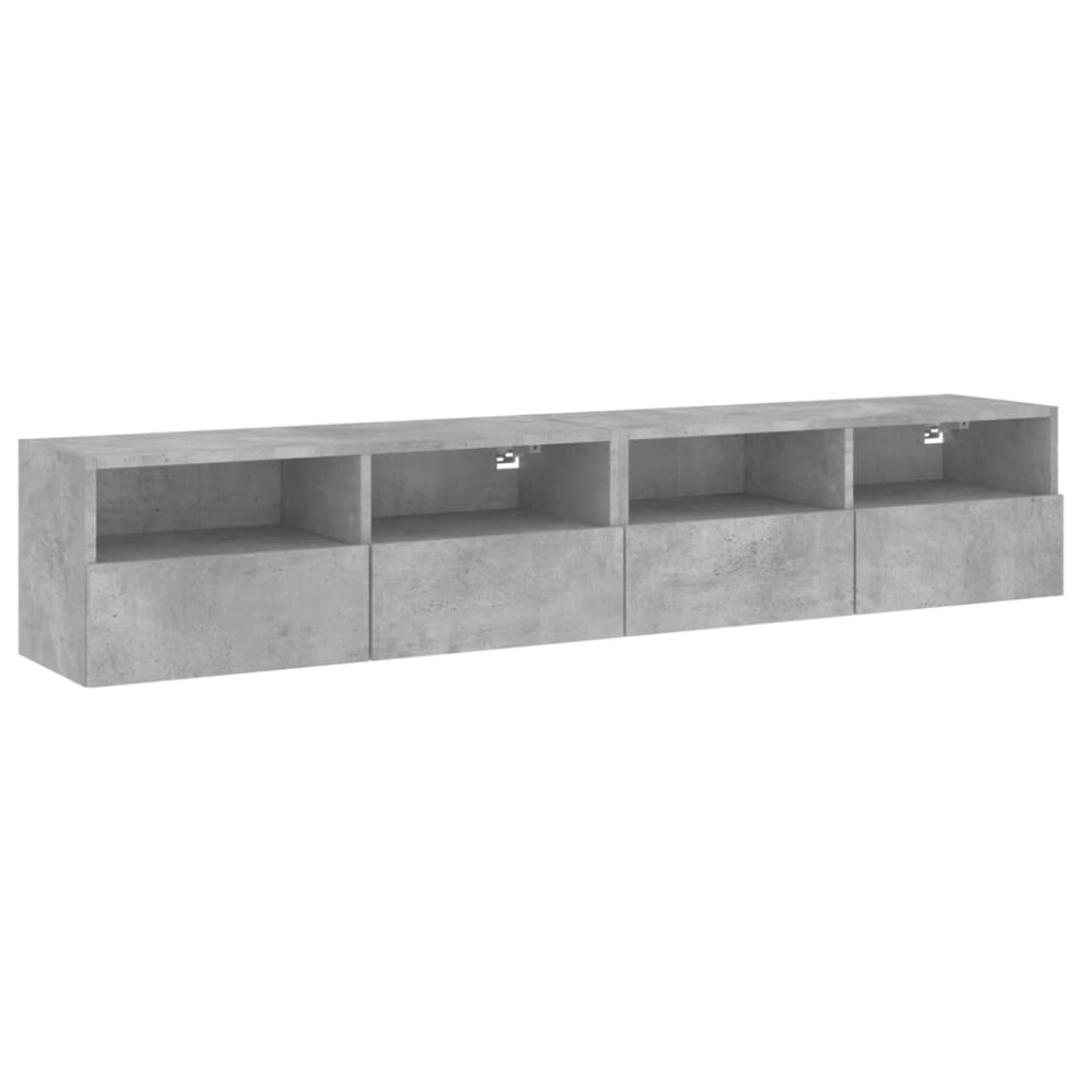 vidaXL TV Wall Cabinets Floating TV Unit 2 pcs Concrete Grey Engineered Wood