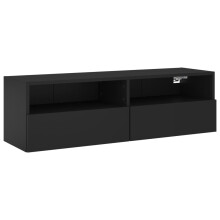vidaXL TV Wall Cabinet Wall-mounted TV Cabinet TV Unit Black Engineered Wood