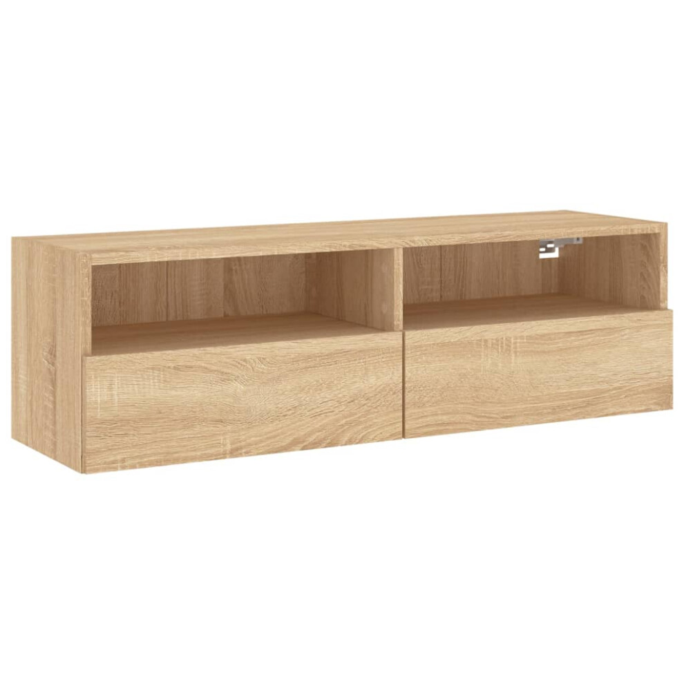 vidaXL TV Wall Cabinet Wall-mounted TV Cabinet Sonoma Oak Engineered Wood