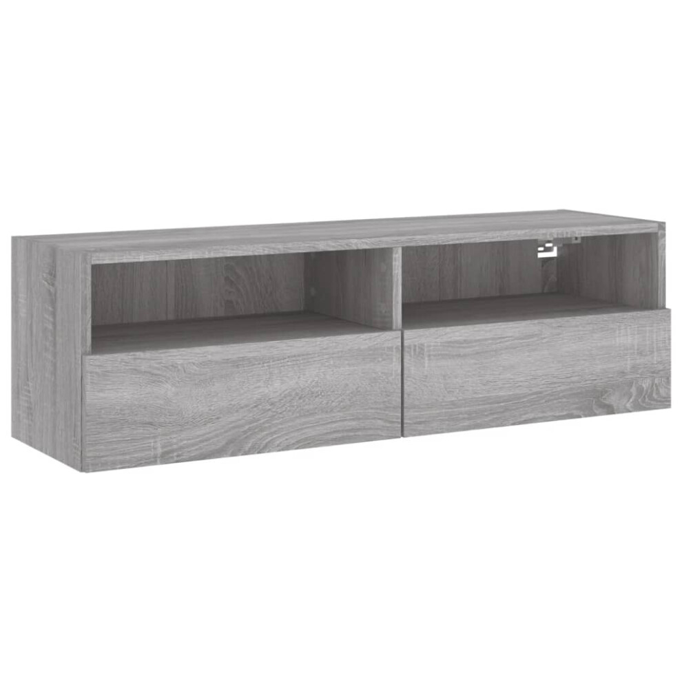 Vidaxl Tv Wall Cabinet Wall-Mounted Tv Cabinet Sonoma Engineered Wood Grey